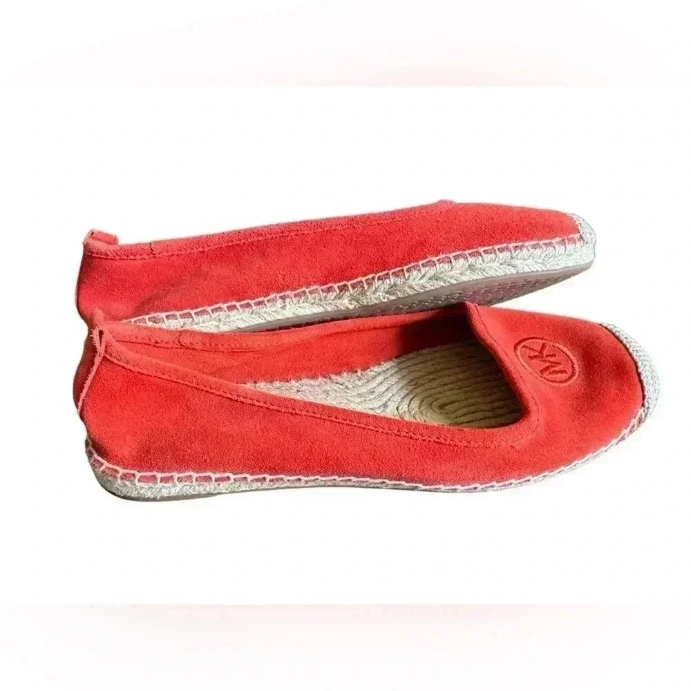 Michael Kors Orange Suede Espadrille Flats Sz 8M